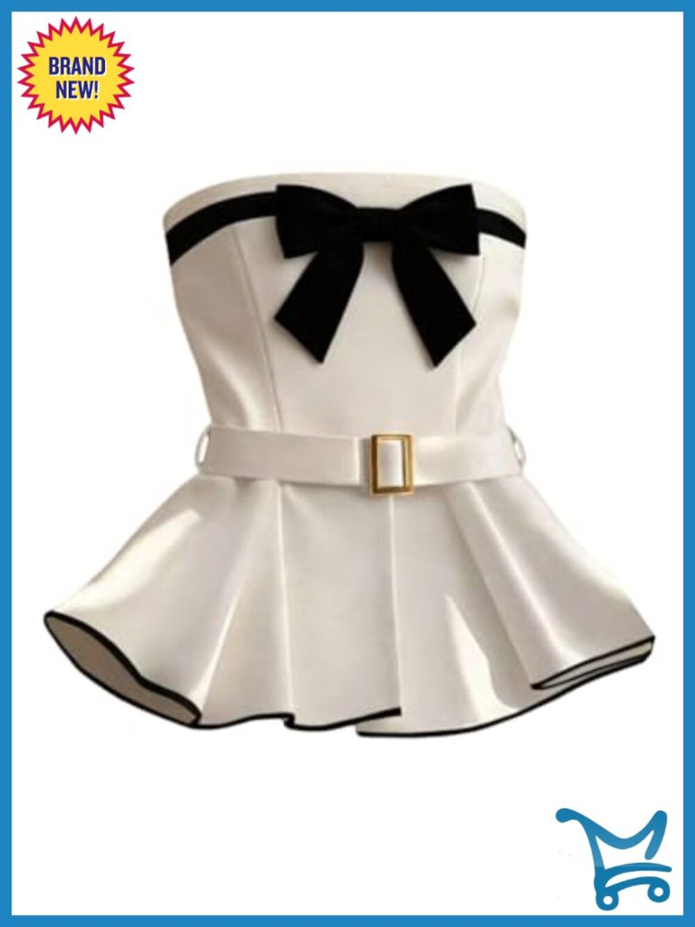 Women's Bow Peplum Tube Top Strapless Sleeveless Summer Business Casual